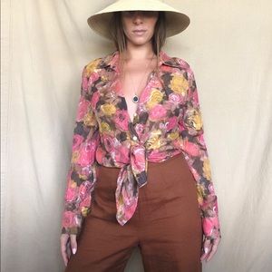 J. Crew Floral Button Down shirt